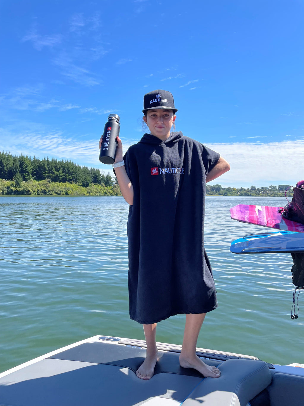 Nautique Towel Poncho - Youth Black